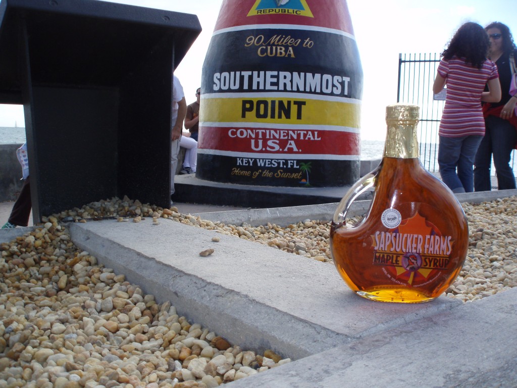 syrup in front of southernmost usa sign