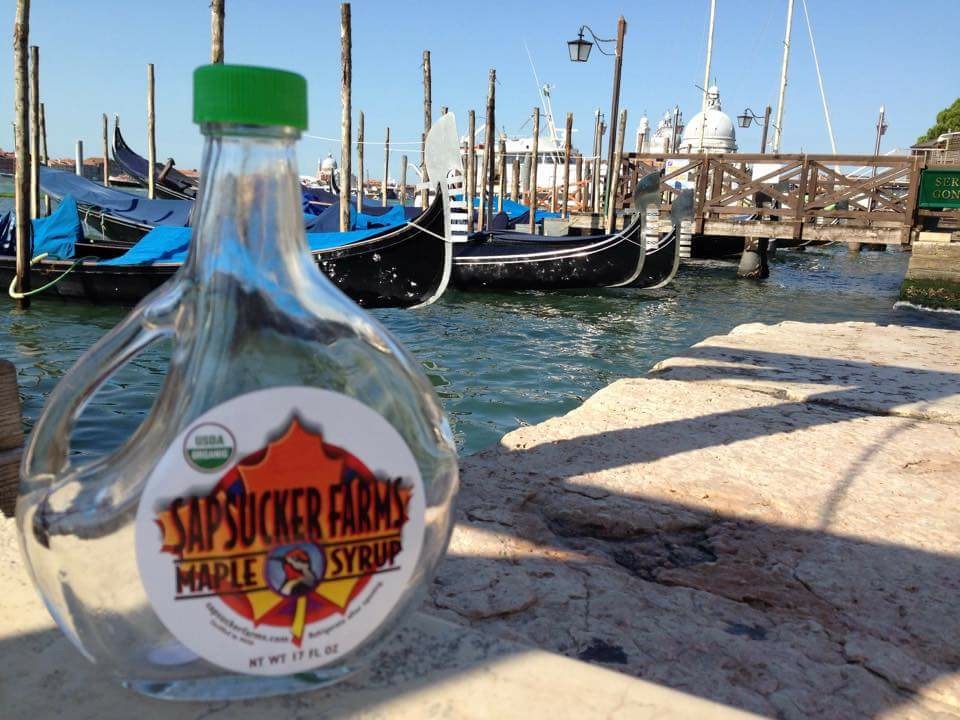 syrup bottle by canal