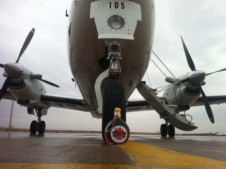 syrup with military plane