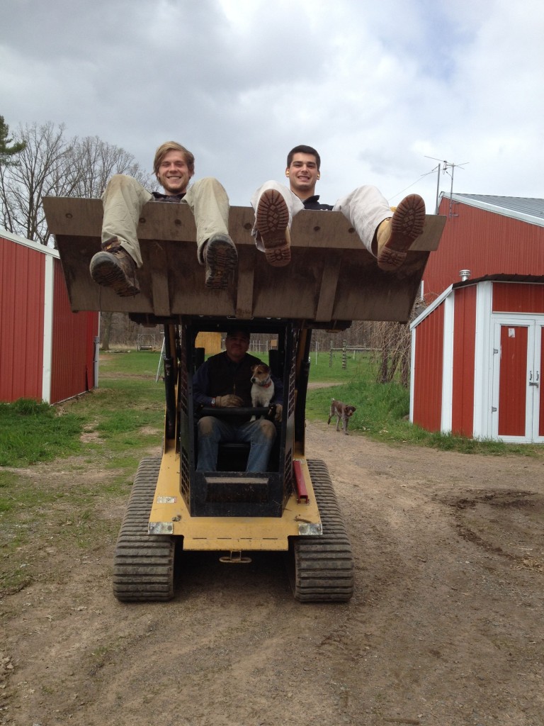 andrew and ethan on skidsteer